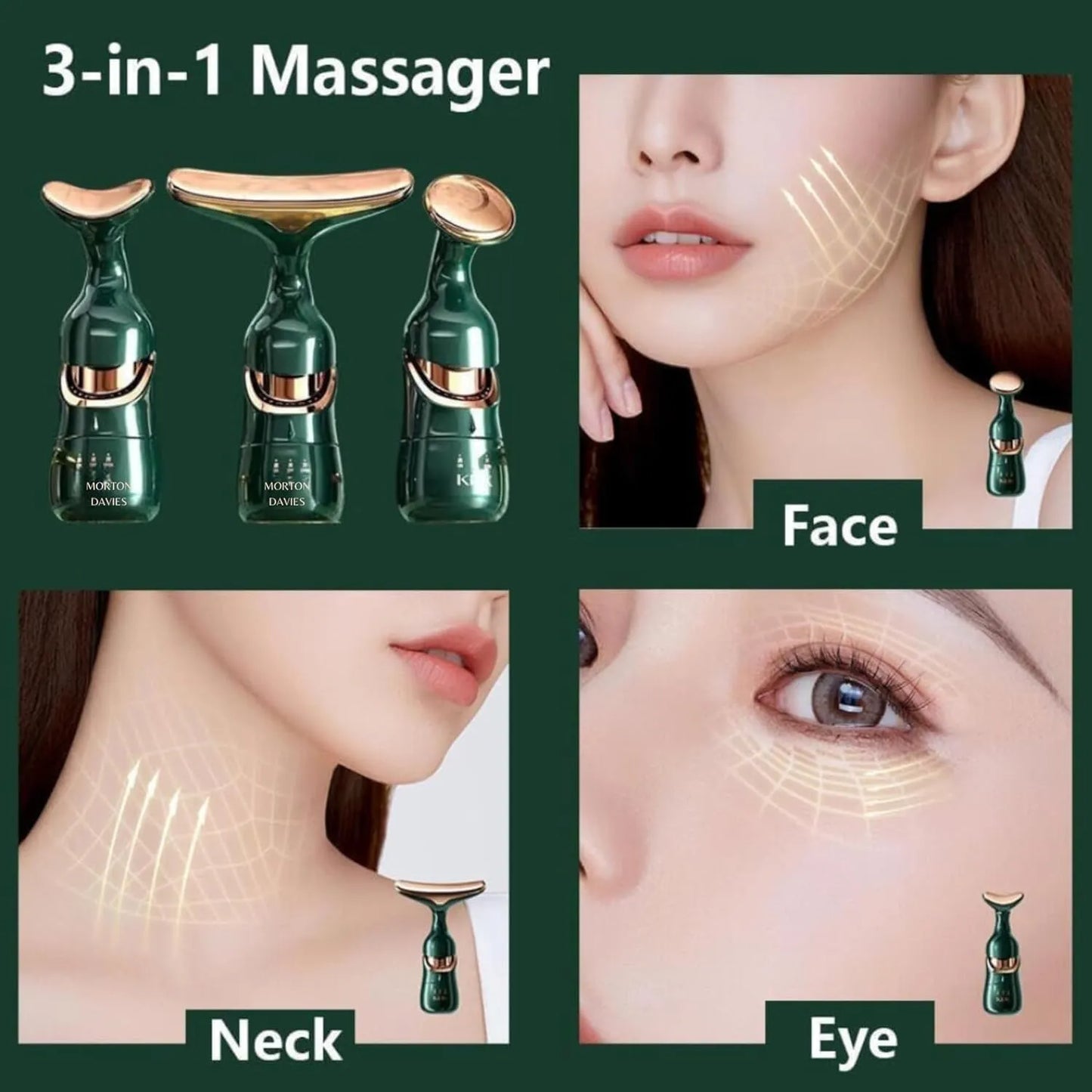 3 in 1 Anti Wrinkles Face Neck Eyes Massager