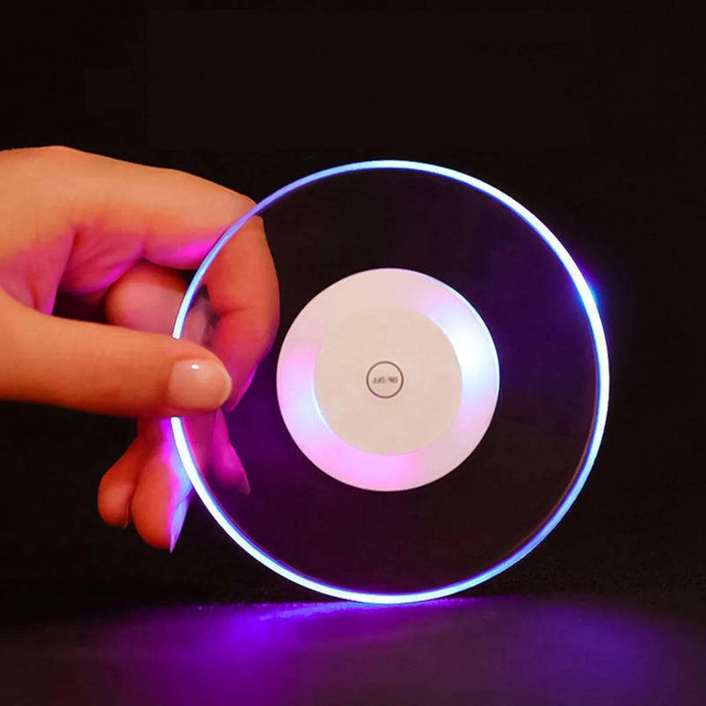 Colourful LED Coasters for Drinks, On/Off LED Disposable Coasters Pack of 1