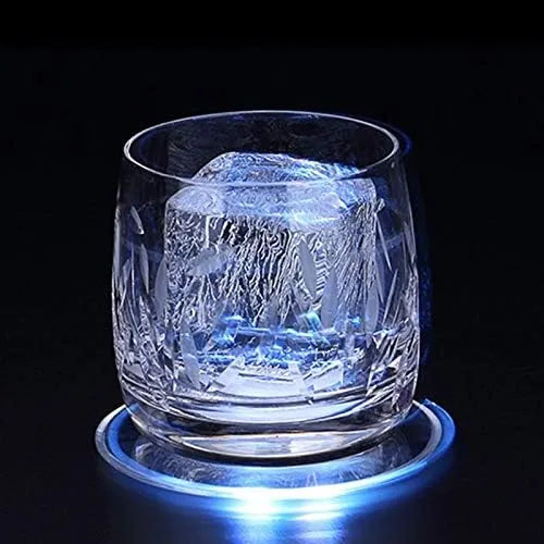 Colourful LED Coasters for Drinks, On/Off LED Disposable Coasters Pack of 1