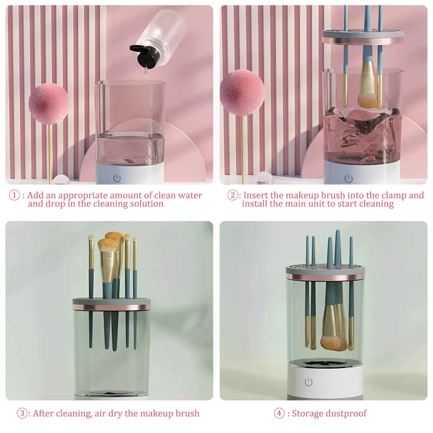 New silicone electric cosmetic brush cleaner makeup brush