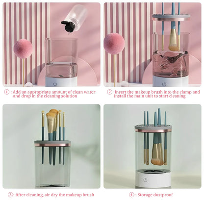New silicone electric cosmetic brush cleaner makeup brush