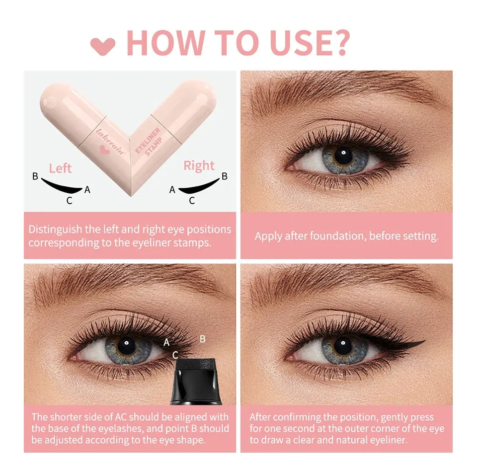 Foldable Cat-Eye Eyeliner Stamp — One-Press Wing, Smudge-Proof