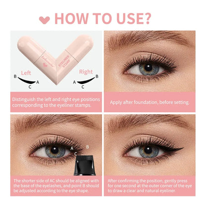 Foldable Cat-Eye Eyeliner Stamp — One-Press Wing, Smudge-Proof