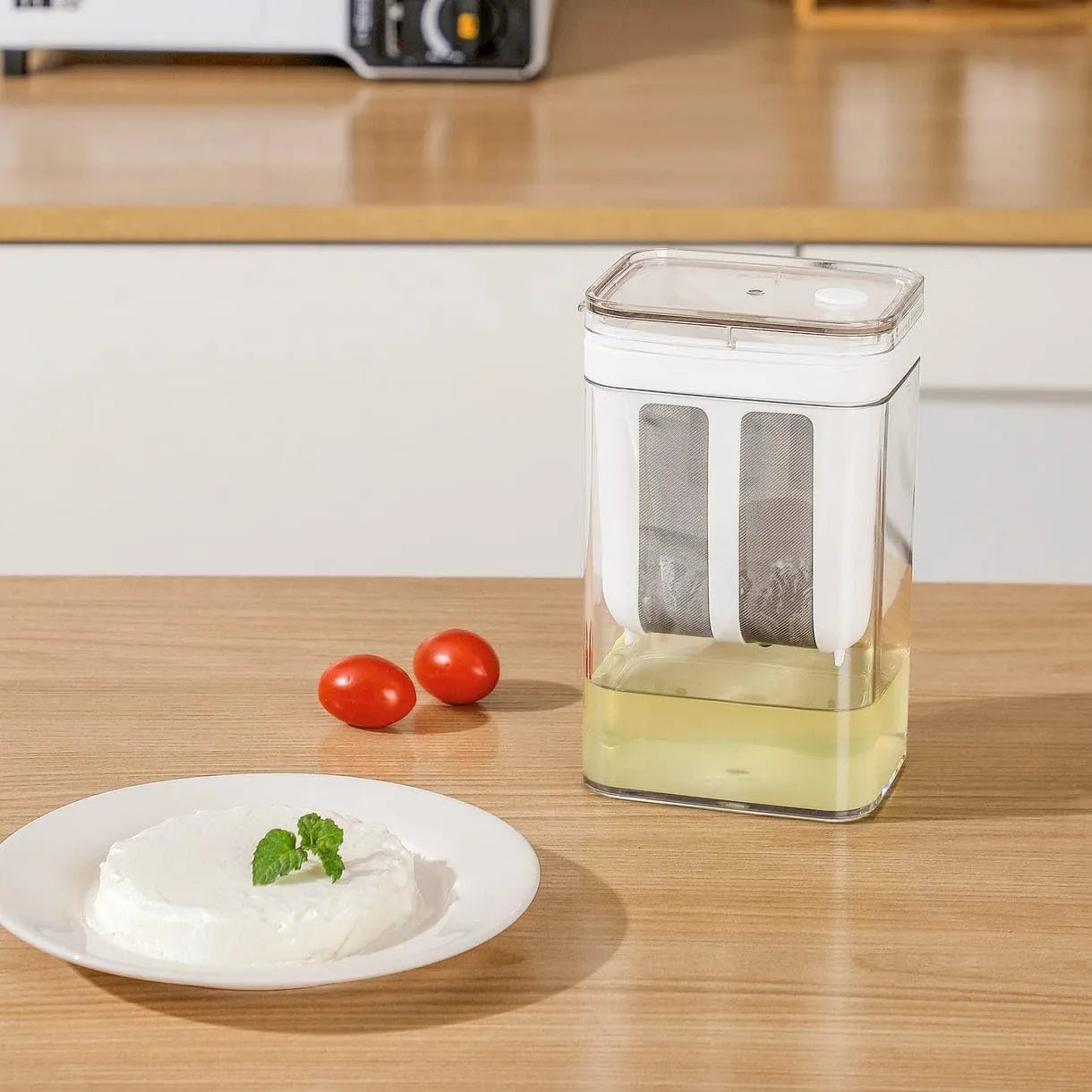 Multifunctional yogurt filter with a fine mesh strainer