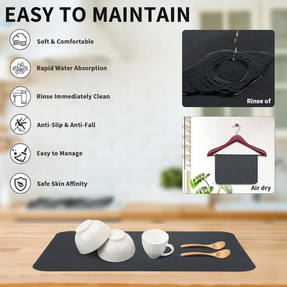 Drying mat for Kitchen, Water Absorbent Mat (PACK OF 2)